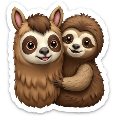llama with a sloth  sticker