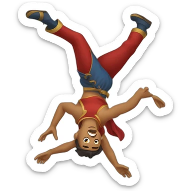 medieval circus acrobat doing a backflip sticker