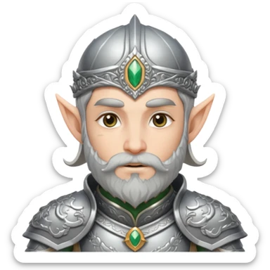 Bearded warrior elf in armor sticker