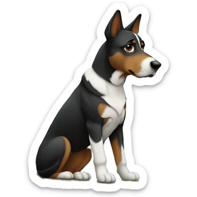 focused canine in nature sticker