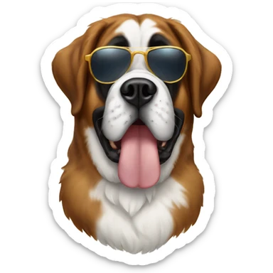 Saint Bernard with sunglasses  sticker