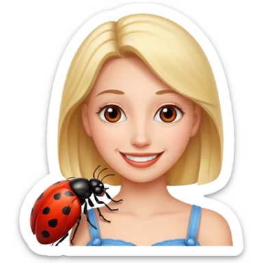 Woman love bug sticker