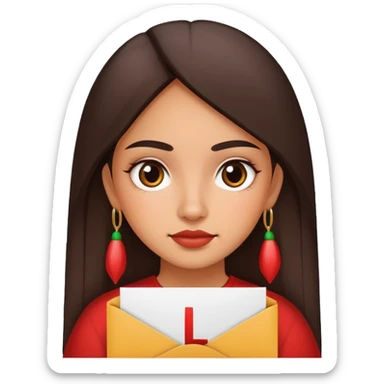 The letter L on top Mexican girl as if the L was a bolder sticker