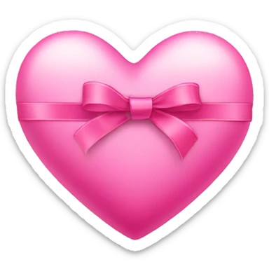 pink heart with ribbon sticker