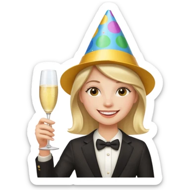 Emoji de un joven feliz de festejo solo cabeza  sticker