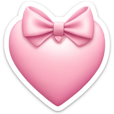 light pink heart with bow sticker