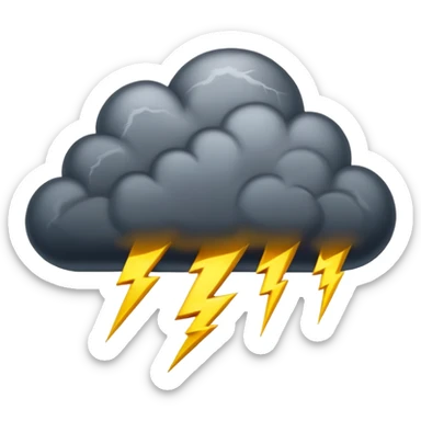 dark stormy cloud with lightning sticker