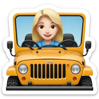 Girl in a jeep sticker