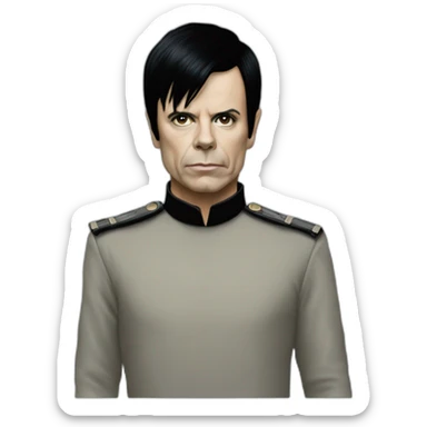 photo-realistic Gary Numan, standing, front view sticker