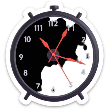A clock with its hands spinning fast, showing the rapid passage of time. sticker