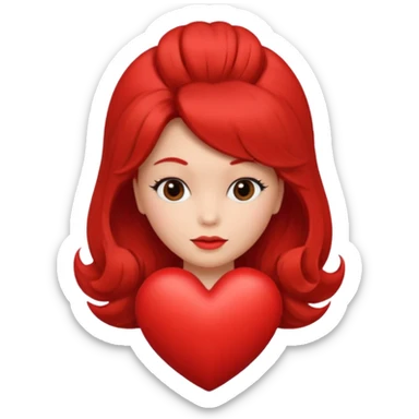 heart with a 1960s hairdo on the heart sticker
