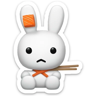 miffy with x mouth being a sushi sticker