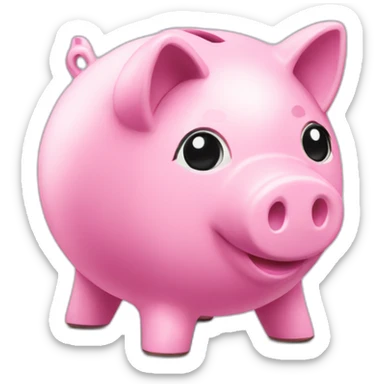 pink piggy bank large sticker