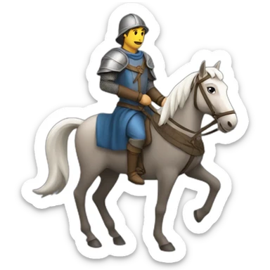 medieval courier with a horse sticker