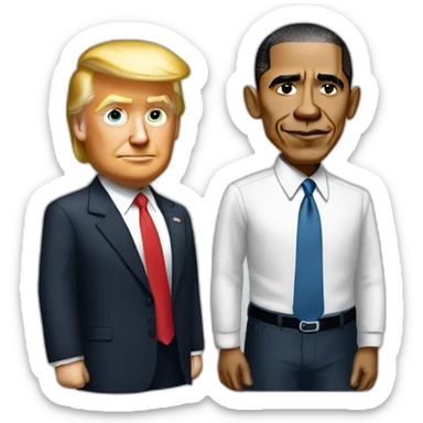 obama and trump sticker