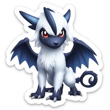 Edgy Cool Kawaii Baby Nargacuga-Absol-Pokémon Full Body Detailed High Quality sticker