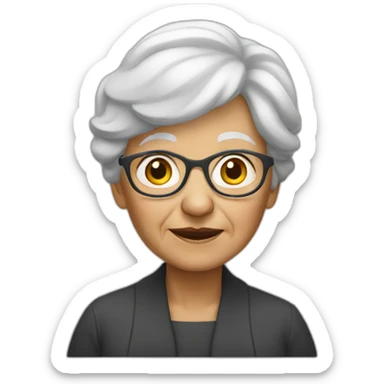 old woman in monochrome outfit sticker