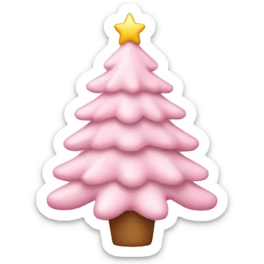 Light Pink Christmas tree with bows sticker