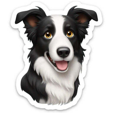 Border collie with standig ear sticker