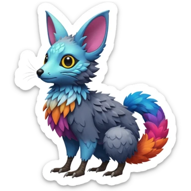 Skogen-Labubu-Trico-Fakémon-hybrid-creature (full body)  sticker