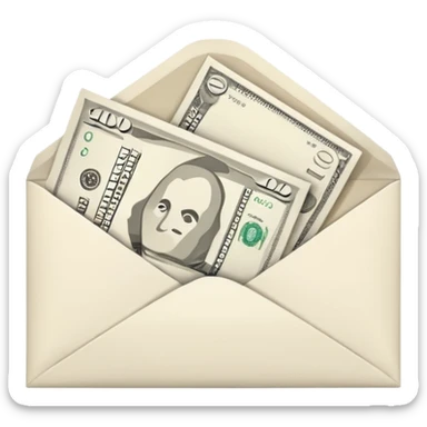 Salary enclosed in an envelope sticker