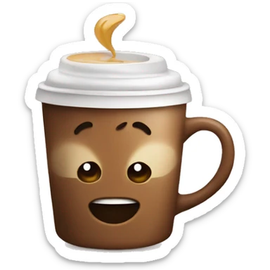Love with coffee in a emoji face  sticker