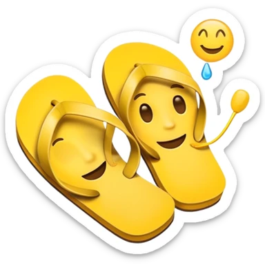 An emoji holding a flip flop  sticker