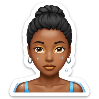 Black woman sweating water sticker