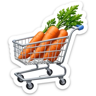 Shopping cart with carrot inside
 sticker