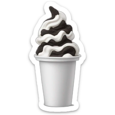 cookies and cream soft serve in tub sticker