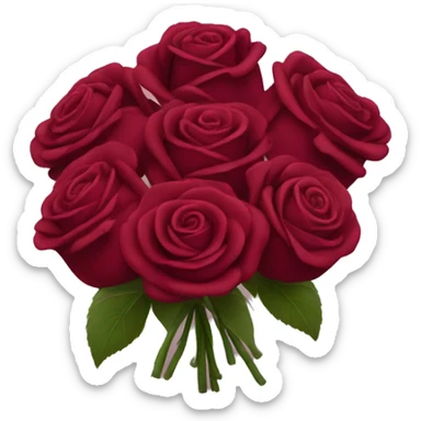 bouquet of burgundy roses  sticker