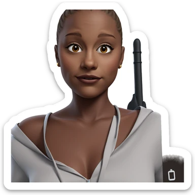 dark-skinned girl in hood sticker