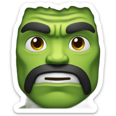 hulk with black beard medium close shot sticker
