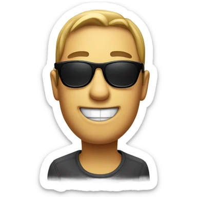 devious face with sunglasses sticker