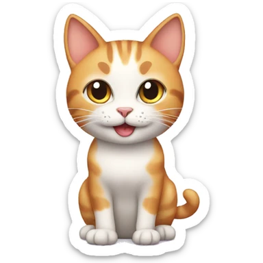 Cute cat saying meow meow sticker