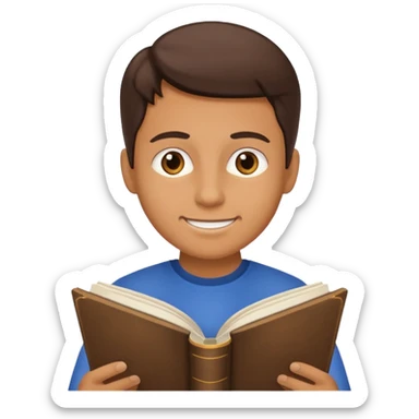 someone who is reading a book to learn the history  sticker