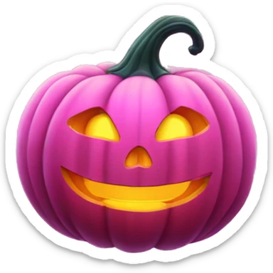 Pink glowing pumpkin  sticker