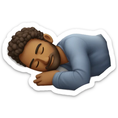 Very attractive  man sleeping on worlds most plush and comfort bed  sticker