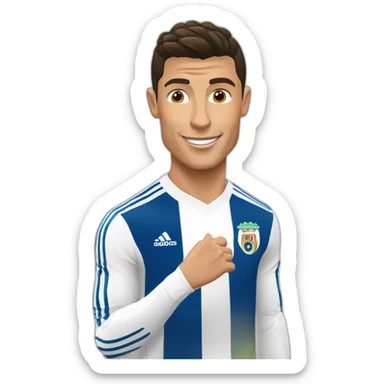 Cristiano Ronaldo qui fait un bisous à une chèvre sticker