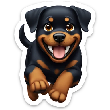 Rottweiler running and giving a thumbs up sticker