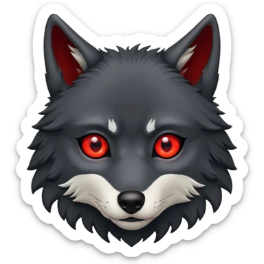 black wolf with red eyes sticker