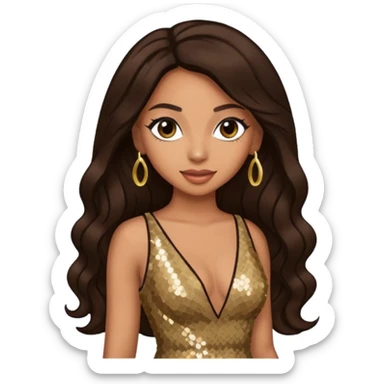 Mya, R&B Singer with long dark brown hair  sticker