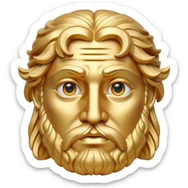 greek god face gold sticker