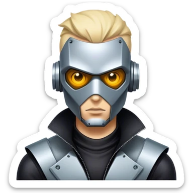 mean robot cyber punk hacker savage vigilante bank robber billionaire playboy  sticker