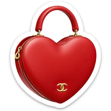 chanel heart red color bag sticker