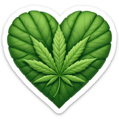 Animated weed leaf heart sticker