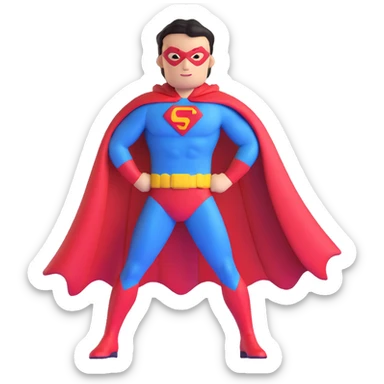 colorful superhero with cape sticker