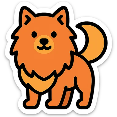 color outline icon of a German Spitz dog sticker