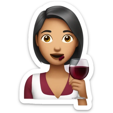 Filipina drinking red wine sticker