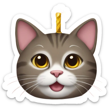 Cat celebrating New Year’s Eve sticker